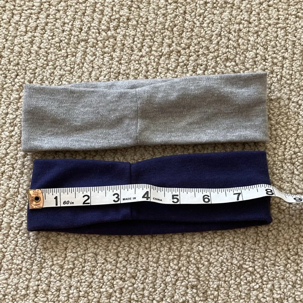 Texas Bluebonnets TXBB Cotton Stretchy Headbands Hair Accessories Blue Grey NWOT